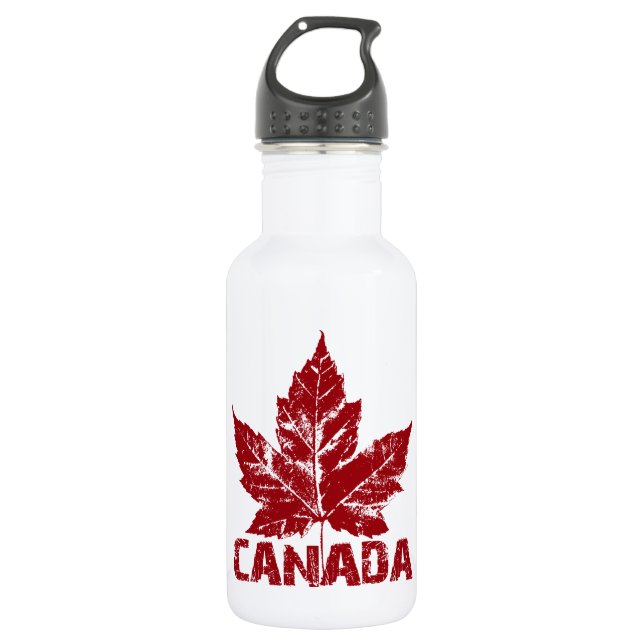 Garrafa Legal Canadá Retro Mapeamento Leaf Souvenir (Frente)
