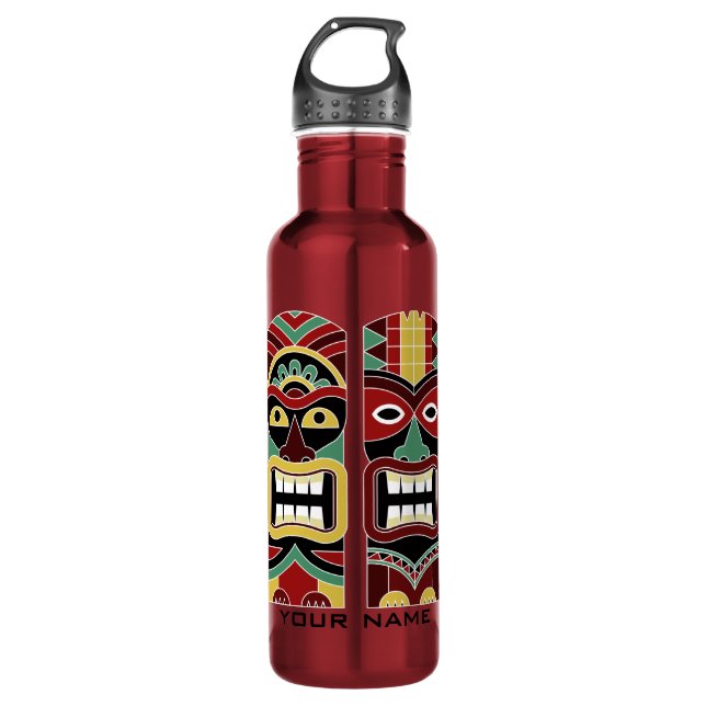 Garrafa Legal Tiki Totems nome personalizado garrafas de á (Frente)