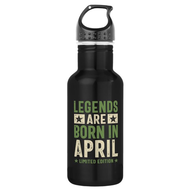 Garrafa Legendas são Nasceres em abril - Aniversário de ab (Frente)