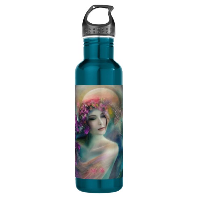 Garrafa Leite Na Aquarela Do Jardim Flor (Frente)