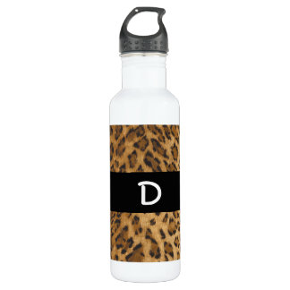 Garrafa Leopard Print D monogramas iniciais