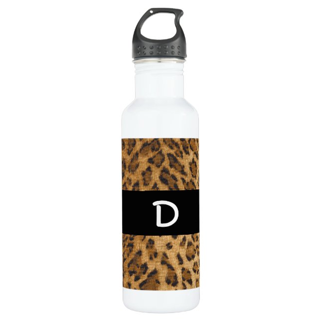 Garrafa Leopard Print D monogramas iniciais (Frente)