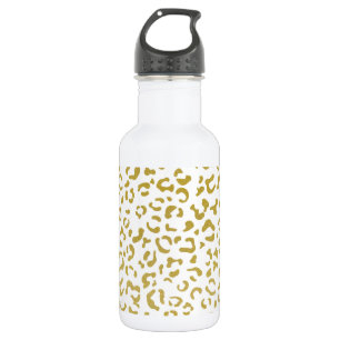Garrafa Leopardo Dourado, Brilho Dourado, Estampa de Leopa