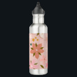 Garrafa Les Fleurs 05 Padrão Floral Flores Cor-de-rosa<br><div class="desc">Padrão Floral Retro abstrato - Les Fleurs - Blush E Flores Rosa.</div>