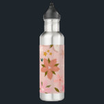 Garrafa Les Fleurs 05 Padrão Floral Flores Cor-de-rosa<br><div class="desc">Padrão Floral Retro abstrato - Les Fleurs - Blush E Flores Rosa.</div>