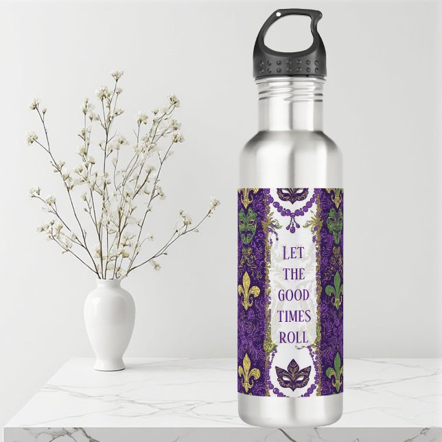 Garrafa Let the Good Times Roll Ornate Jazz Mardi Gras Art (Let the Good Times Roll Ornate Jazz Mardi Gras Art Stainless Steel Water Bottle)