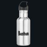 Garrafa Letras negras de "Boston" -<br><div class="desc">Letras pretas de neve de "Boston" - garrafa de água de aço inoxidável</div>
