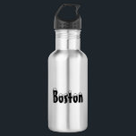 Garrafa Letras negras de "Boston" -<br><div class="desc">Letras pretas de neve de "Boston" - garrafa de água de aço inoxidável</div>