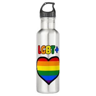 Garrafa LGBT+ Coração LGBT do orgulho do arco-íris+ O