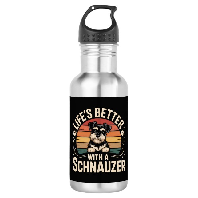 Garrafa Life's Better With A Schnauzer (Frente)
