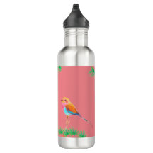 Lilac Roller Bird Water Bottle