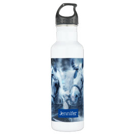 Garrafa Linda Equipe de Cavalo Foto de Inverno