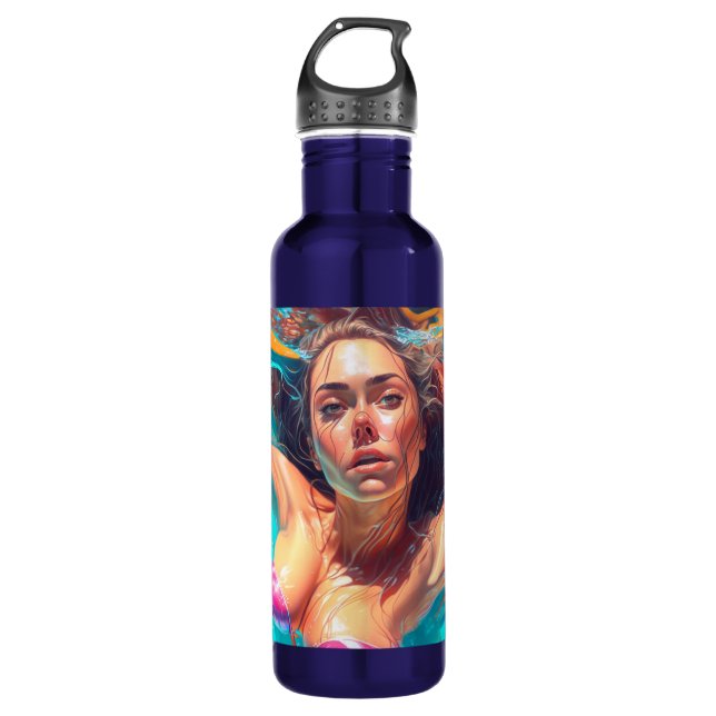 Garrafa Linda Mulher Sob Arte Água AI (Frente)