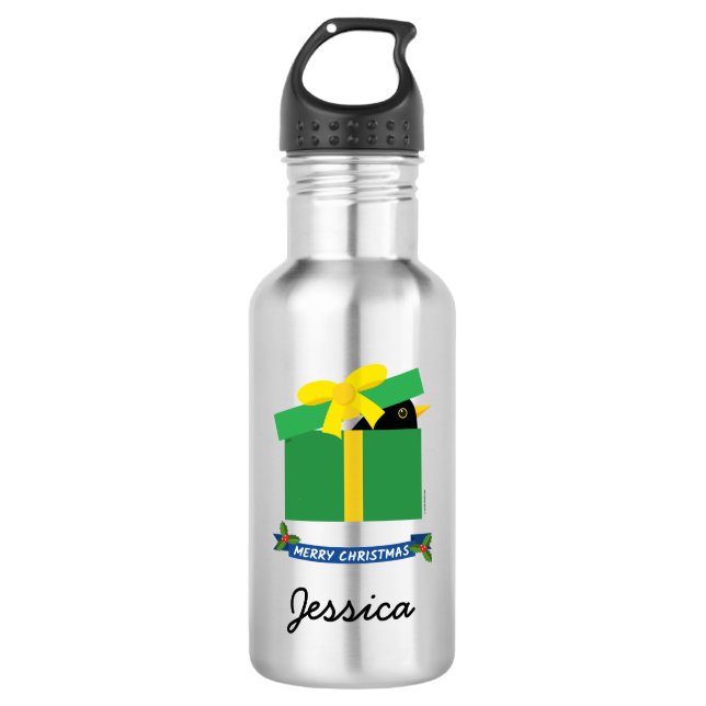 Garrafa Lindo Blackbird Espiando da Caixa de Presente Nome (Frente)