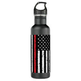 Garrafa Linha Vermelha fina e desfocada