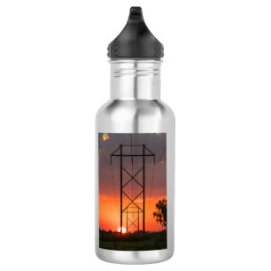 Garrafa Linhas de energia Silhueta sunset de aço inoxidáve