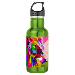 Garrafa Lion Colorful Pop Prismatic Art Design-62501