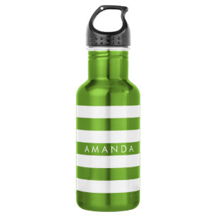 Garrafa Listras brancas ajustáveis de PixDezines/fundo diy