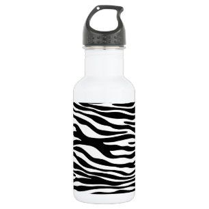 Garrafa Listras de Zebra, Impressão de Zebra, Preto e Bran