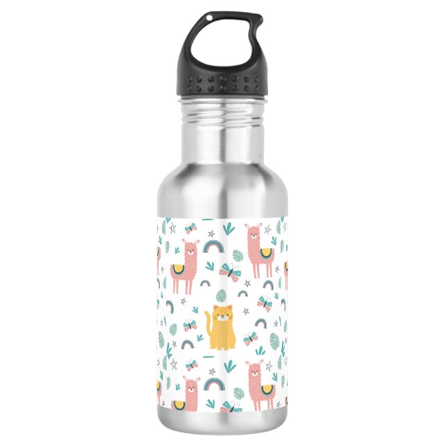 Garrafa Llama Alapaca Cute Animal Boho Design (Frente)
