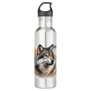 Garrafa Lobo Majestoso no outono: Beleza da Natureza Liber