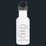 Garrafa Logotipo básico personalizado, comercial ou Market<br><div class="desc">Adicione seu logotipo e texto para criar uma garrafa de água personalizada legal para sua empresa ou evento. Estas garrafas são excelentes para marketing e promoções.</div>
