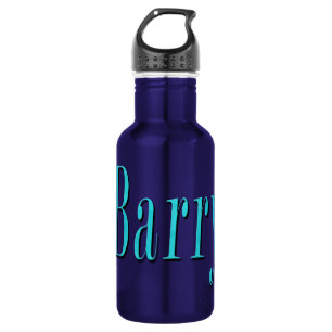 Garrafa Logotipo do nome do Barry azul,