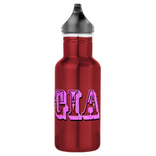 Garrafa Logotipo Do Nome Gia, Meninas Rosa,