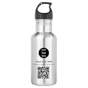 Garrafa Logotipo Empresarial Código QR Moderno Minimalista