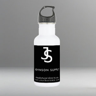 Garrafa Logotipo Personalizado de Empresa Negra Moderna