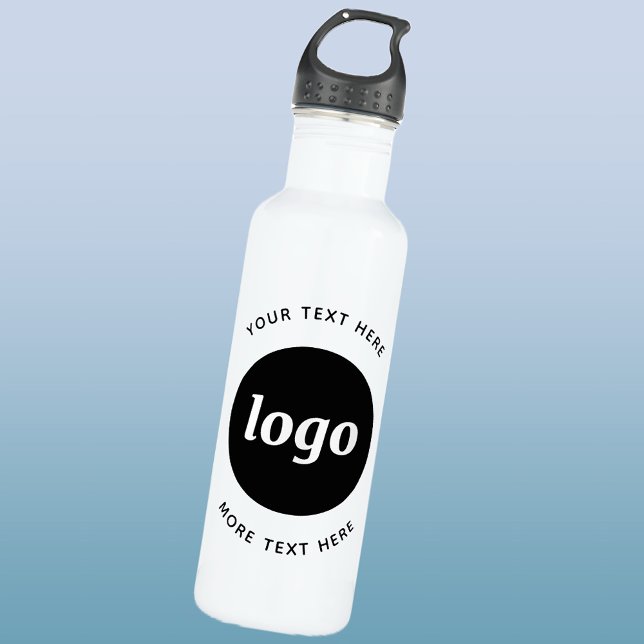 Garrafa Logotipo Simples Com Empresa De Texto (Logo with text business promotional stainless steel water bottle)