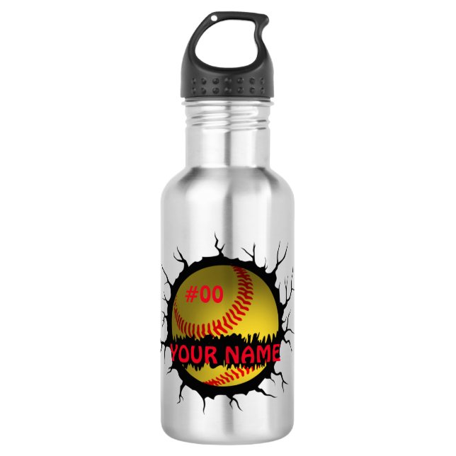 Garrafa Logotipo Softball, Nome Personalizado Softball, Pr (Frente)