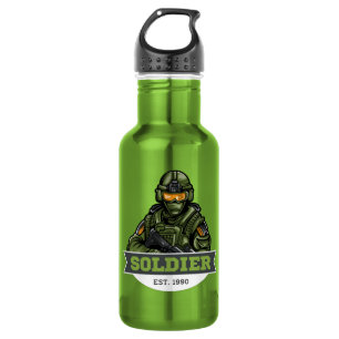 Garrafa Logotipo Tático de Soldado – Desenho de Emblema Mi