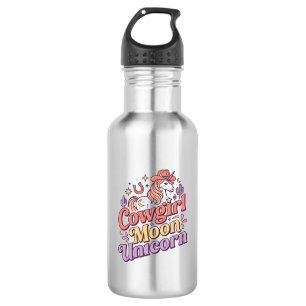 Garrafa Luar da Cowgirl Unicórnio Caprichoso Merch Desig