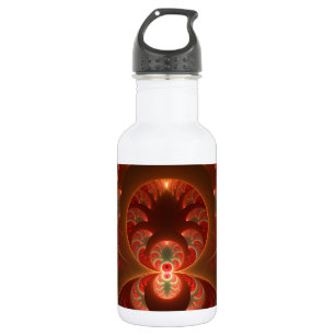 Garrafa Luminoso fractal moderno laranja vermelho abstrato