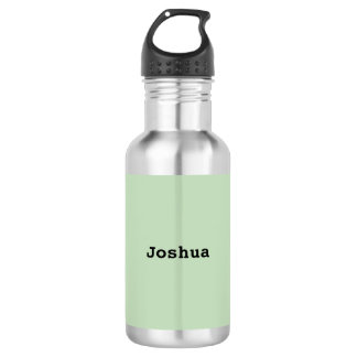 Garrafa Luz Verde Sage Minimal Simples Nome Personalizado