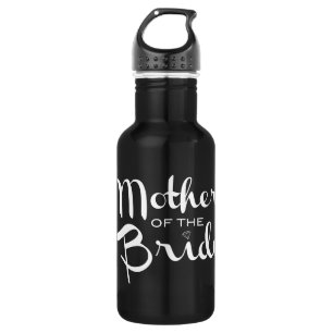 Garrafa Mãe de Bride - Script Retro Branco em Preto