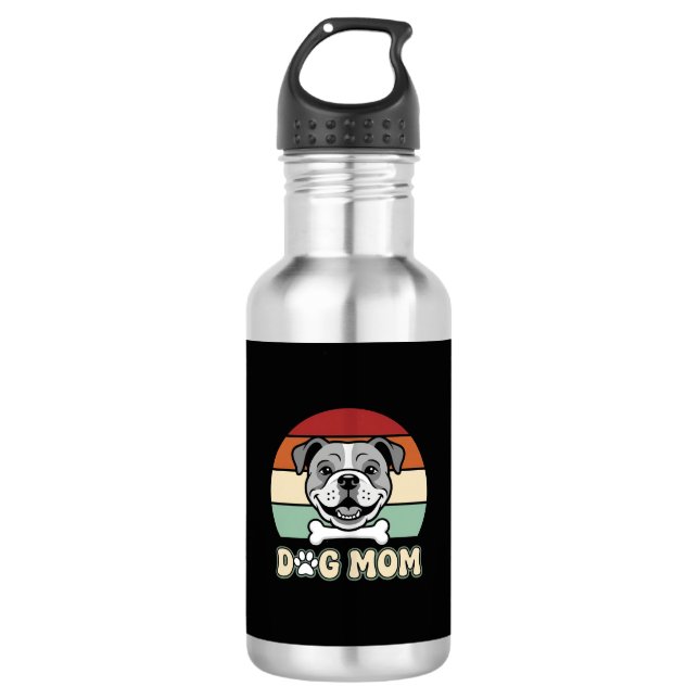 Garrafa Mãe de Cachorro Retro Bulldog Vetor (Frente)