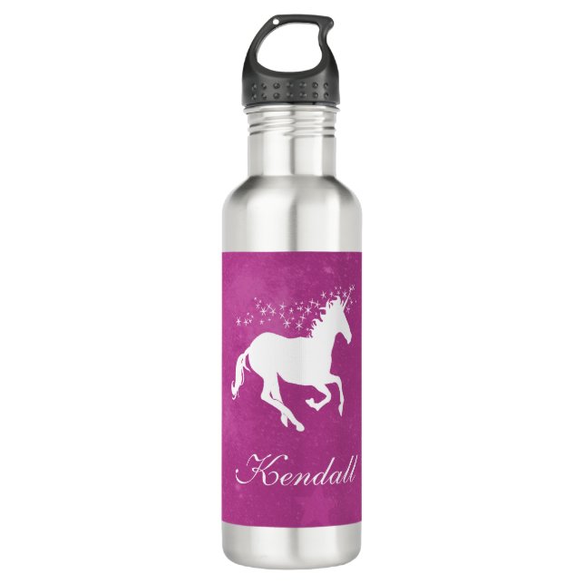 Garrafa Magenta Unicorn Personalizado (Frente)