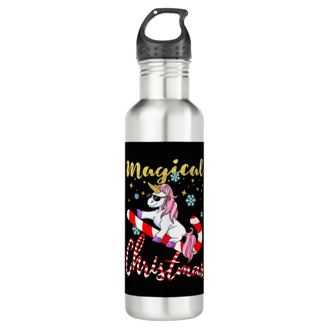 Garrafa Magic Unicorn para o Natal com Glitter (Frente)