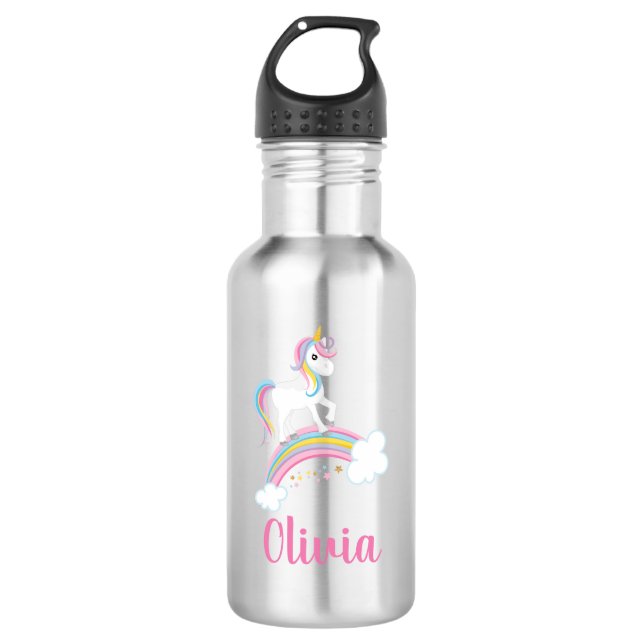 Garrafa Magical Rainbow Unicorn Personalizado (Frente)