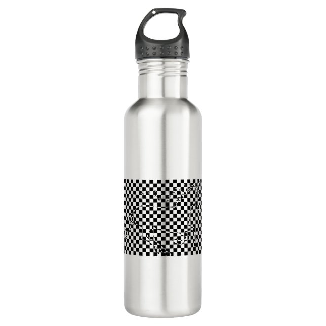 Garrafa Magnética Unicorn Checkerboard Black and White (Frente)