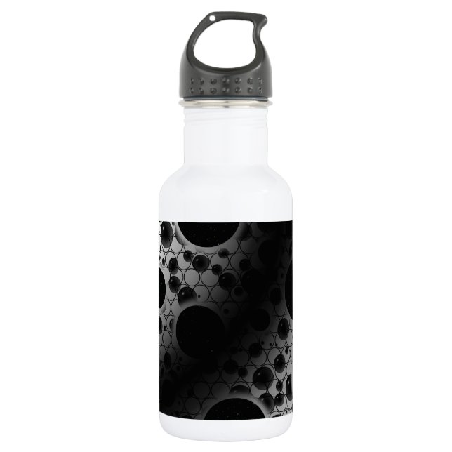 Garrafa Manchas de Bolha Espacial - Branco/Preto (Frente)