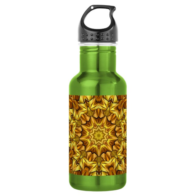 Garrafa Mandala Dourado Antigo Design Abstrato-63495 (Frente)