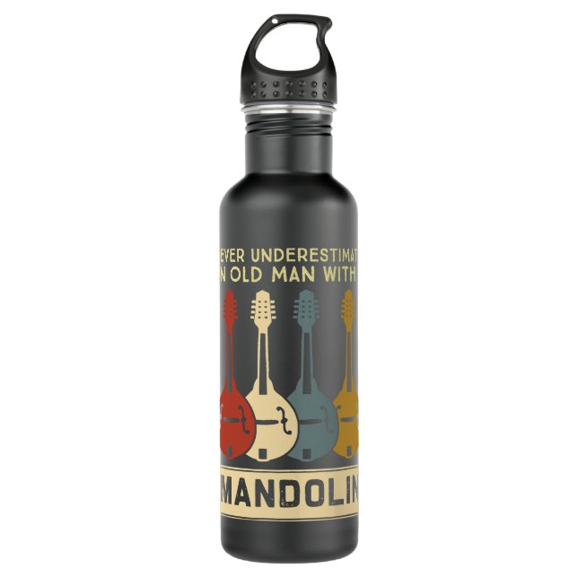 Garrafa Mandolin Lover Nunca subestime um velho com (Frente)