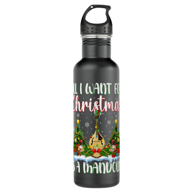 Garrafa Mandolin Lover Xmas Papais noeis De Iluminação (Frente)