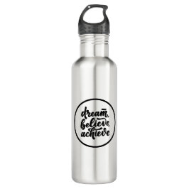 Garrafa Mangueira Inspiracional Preto e Branco Moderno com