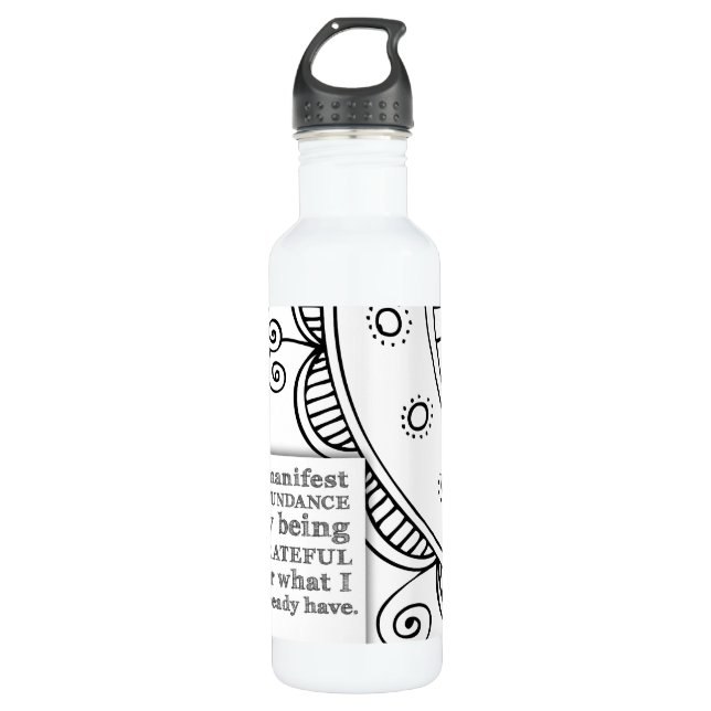 Garrafa Manifesto Abundância Por Ser Uma Afirmação Grata (Frente)