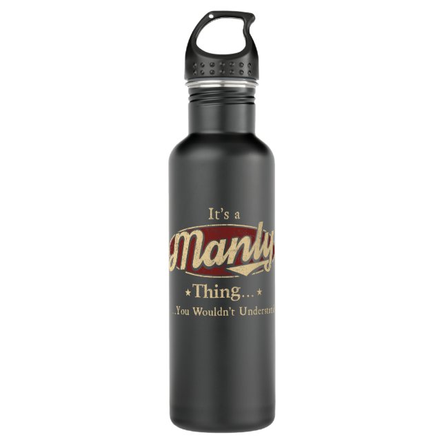 Garrafa Manly Name Water Bottle Gift (Frente)