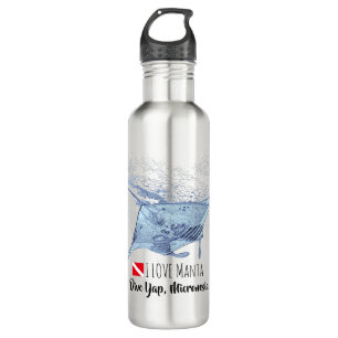 Garrafa Manta ray silhoule fosco caneca de café